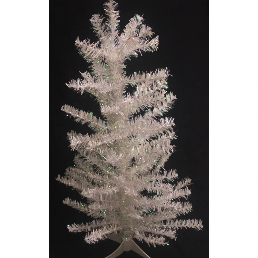 Vintage Skinny‎ White Iridescent Christmas Tree MCM  24